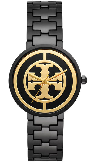 Tory Burch Reva Black Dial Black Steel Strap Watch for Women - TBW4036 Authentic Buy Shop Now