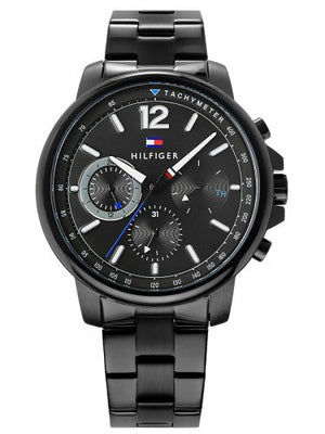 Tommy Hilfiger London Chronograph Black Dial Black Steel Strap Watch for Men - 1791529 Authentic Buy Shop Now