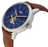 Fossil Townsman Automatic Blue Dial Brown Leather Strap Watch for Men - ME3110 Authentic Buy Shop Now