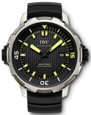 IWC Aquatimer Automatic 2000 Black Dial Black Rubber Strap Watch for Men - IW358001 Authentic Buy Shop Now