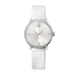 Calvin Klein Accent Silver Dial White Leather Strap Watch for Women - K2Y2Y1KW Authentic Buy Shop Now