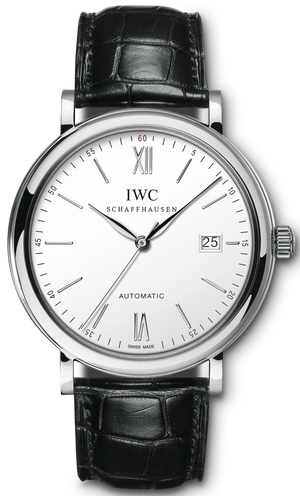 IWC Portofino Automatic White Dial Black Leather Strap Watch for Men - IW356501 Authentic Buy Shop Now