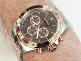 Hugo Boss Ikon Grey Dial Two Tone Steel Strap Watch for Men - 1513339 Authentic Buy Shop Now