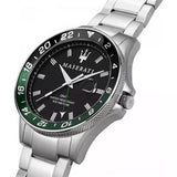 Maserati SFIDA Chronograph Black Dial Silver Steel Strap Watch For Men - R8853140005 Authentic Buy Shop Now
