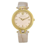 Versace Olympo Quartz White Dial Beige Leather Strap Watch for Women - VAN050016 Authentic Buy Shop Now
