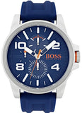 Hugo Boss Detroit Quartz Blue Dial Blue Silicone Strap Watch For Men - 1550008 Authentic Buy Shop Now