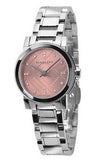Burberry The City Diamonds Pink Dial Silver Steel Strap Watch for Women - BU9223 Authentic Buy Shop Now