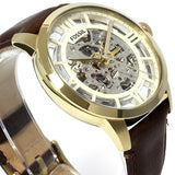 Fossil Townsman Automatic Skeleton Gold Dial Brown Leather Strap Watch for Men - ME3043 Authentic Buy Shop Now
