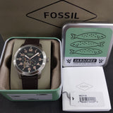 Fossil Pilot 54 Automatic Black Dial Brown Leather Strap Watch for Men - ME3118 Authentic Buy Shop Now