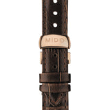 Mido Baroncelli III Automatic Diamonds Brown Dial Brown Leather Strap Watch For Women - M7600.3.64.8 Authentic Buy Shop Now