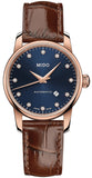 Mido Baroncelli Automatic Midnight Blue Dial Brown Leather Strap Watch For Women - M7600.3.65.8 Authentic Buy Shop Now