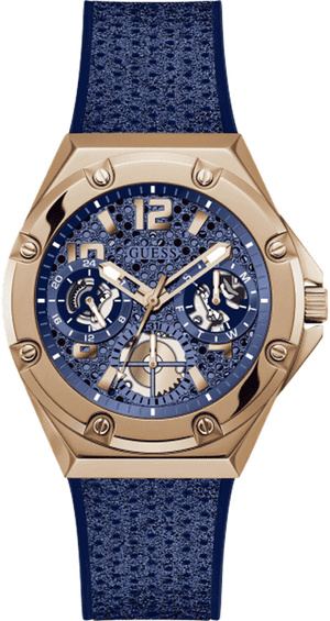 Guess Asteria Multifunction Blue Dial Blue Rubber Strap Watch For Women - GW0620L3 Authentic Buy Shop Now