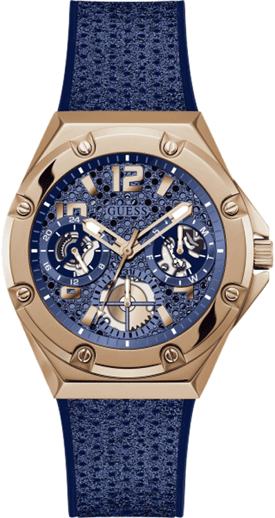 Guess Asteria Multifunction Blue Dial Blue Rubber Strap Watch For Women - GW0620L3 Authentic Buy Shop Now