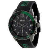 Hugo Boss Aeroliner Chronograph Black Dial Green Rubber Strap Watch For Men - HB1512847 Authentic Buy Shop Now