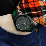 Hugo Boss Aeroliner Chronograph Black Dial Green Rubber Strap Watch For Men - HB1512847 Authentic Buy Shop Now