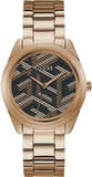 Guess Cubed Analog Black Dial Rose Gold Steel Strap Watch For Women - GW0607L3 Authentic Buy Shop Now