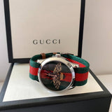 Gucci Le Marche des Merveilles Red & Green Dial Red & Green Nylon Strap Unisex Watch - YA1264060 Authentic Buy Shop Now
