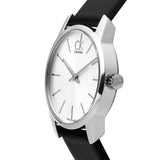 Calvin Klein City Silver Dial Black Leather Strap Watch For Women - K2G231C6 Authentic Buy Shop Now