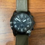 Marc Jacobs Larry Chronograph Black Dial Grey Leather Strap Watch for Men - MBM5034 Authentic Buy Shop Now