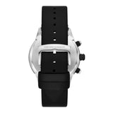 Emporio Armani Mario Chronograph Blue Dial Black Leather Strap Watch For Men - AR11522 Authentic Buy Shop Now