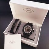 Fossil Modern Machine Automatic Skeleton Grey Dial Black Steel Strap Watch for Men - ME3134 Authentic Buy Shop Now