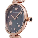 Emporio Armani Arianna Black Dial Rose Gold Stainless Steel Watch For Women - AR11197 Authentic Buy Shop Now