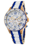 Marc Jacobs Rock Chronograph White Dial Two Tone Silicone Strap Watch for Women - MBM2594 Authentic Buy Shop Now