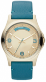 Marc Jacobs Baby Dave Gold Dial Blue Leather Strap Watch for Women - MBM1263 Authentic Buy Shop Now