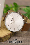 Coach Charles Silver Dial Brown Leather Strap Watch for Men - 14602152 Authentic Buy Shop Now