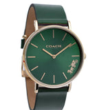 Coach Perry Green Dial Green Leather Strap Watch for Women - 14503383-C Authentic Buy Shop Now