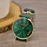 Coach Perry Green Dial Green Leather Strap Watch for Women - 14503383-C Authentic Buy Shop Now