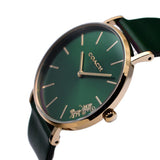 Coach Perry Green Dial Green Leather Strap Watch for Women - 14503383-C Authentic Buy Shop Now