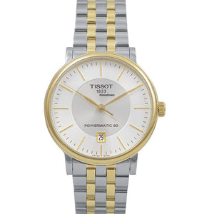 Tissot Carson Premium Powermatic 80 White Dial Two Tone Steel Strap Watch For Men - T122.407.22.031.00 Authentic Buy Shop Now