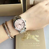 Burberry The City Pink Dial Silver Steel Strap Watch for Women - BU9124 Authentic Buy Shop Now