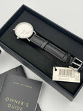 Daniel Wellington Classy Sheffield White Dial Black Leather Strap Watch For Women - DW00100068 Authentic Buy Shop Now