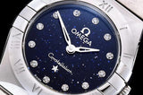 Omega Constellation Manhattan Quartz Diamonds Blue Dial Silver Steel Strap Watch for Women - 131.10.25.60.53.001 Authentic Buy Shop Now