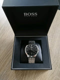 Hugo Boss Officer Black Dial Silver Steel Strap Watch for Men - 1513614 Authentic Buy Shop Now