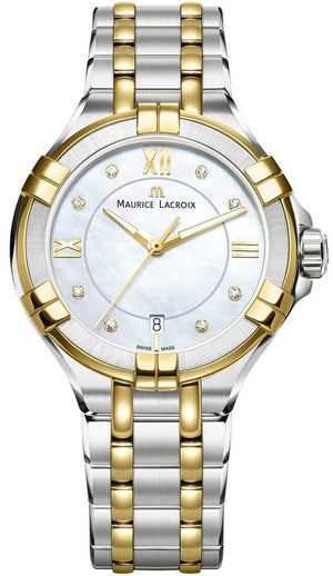 Maurice Lacroix Aikon Mother of Pearl Dial Two Tone Steel Strap Watch for Women - A11006-PVY13-171-1 Authentic Buy Shop Now