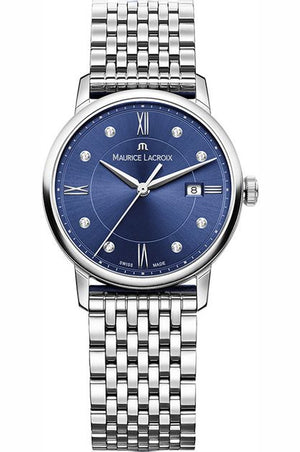 Maurice Lacroix Eliros Sunbrushed Blue Dial Silver Steel Strap Watch for Women - EL1094-SS002-130-1 Authentic Buy Shop Now