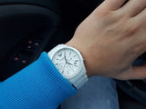 Emporio Armani Ceramica Chronograph White Dial White Strap Watch For Men - AR1453 Authentic Buy Shop Now
