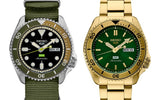 Seiko 5 Sports HUF Limited Edition Green Dial Gold Steel Strap Watch For Men - SRPJ20 Authentic Buy Shop Now