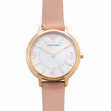 Emporio Armani Kappa White Mother of Pearl Dial Pink Leather Strap Watch For Women - AR2512 Authentic Buy Shop Now