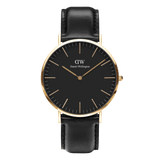 Daniel Wellington Classic Sheffield Black Dial Black Leather Strap Watch For Women - DW00100139 Authentic Buy Shop Now