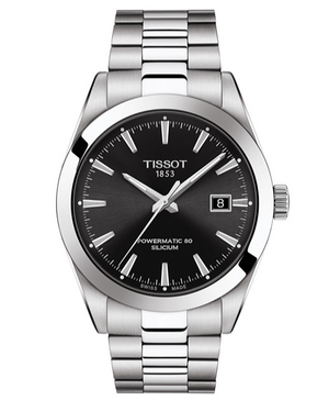 Tissot Gentleman Powermatic 80 Silicium Black Dial Silver Steel Strap Watch For Men - T127.407.11.051.00 Authentic Buy Shop Now