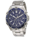 Fossil Garrett Chronograph Blue Dial Silver Steel Strap Watch for Men - FS5623 Authentic Buy Shop Now