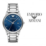 Emporio Armani Luigi Blue Dial Silver Steel Strap Watch For Men - AR11089 Authentic Buy Shop Now