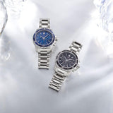 Movado Series 800 Chronograph Blue Dial Silver Steel Strap Watch For Men - 2600141 Authentic Buy Shop Now