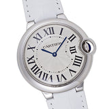 Cartier Ballon Bleu de Cartier Silver Dial White Leather Strap Watch for Women - W6920087 Authentic Buy Shop Now