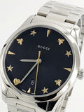 Gucci G Timeless Black Dial Silver Steel Strap Watch For Women - YA1264029A Authentic Buy Shop Now