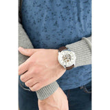 Fossil Grant Automatic White Dial Brown Leather Strap Watch for Men - ME3052 Authentic Buy Shop Now